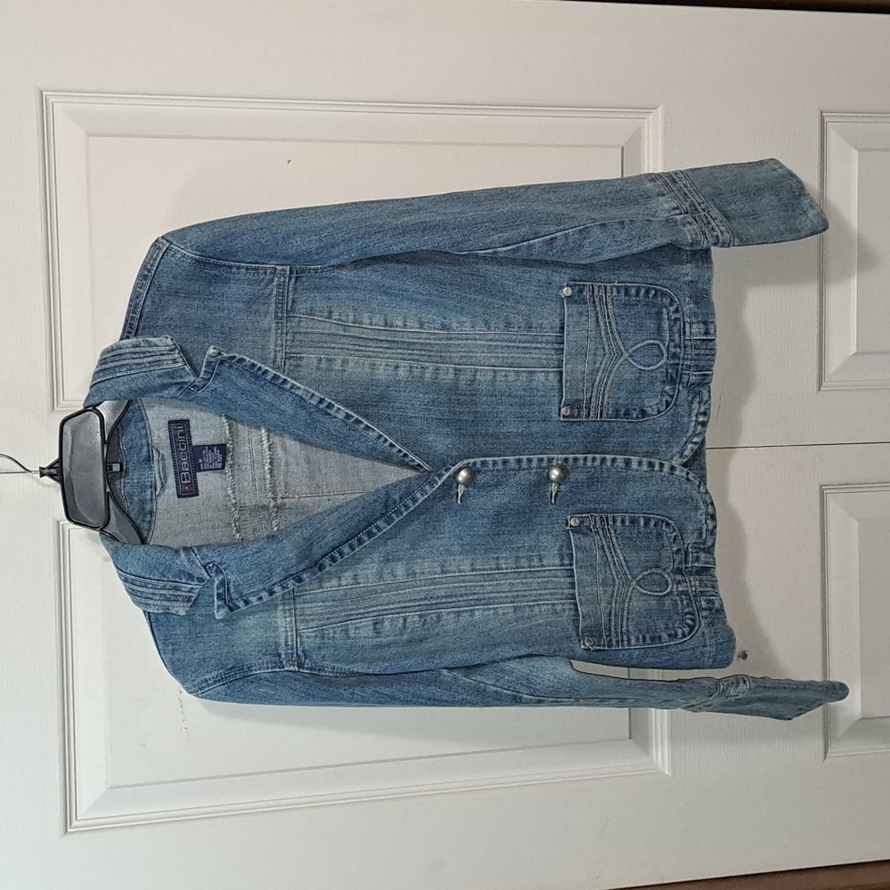 Baccini Denim Blazer Jean Jacket - M - Blue